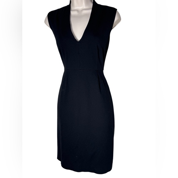 Kate Spade Womens Rock the Casbah Solid Black V Neck Knit Sheath Dress Size 2 - Picture 3 of 15